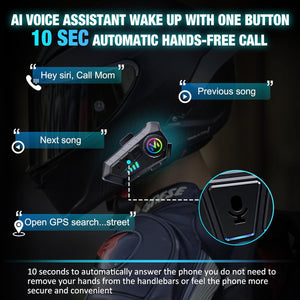 Auricular para casco Bluetooth IPX6 V10